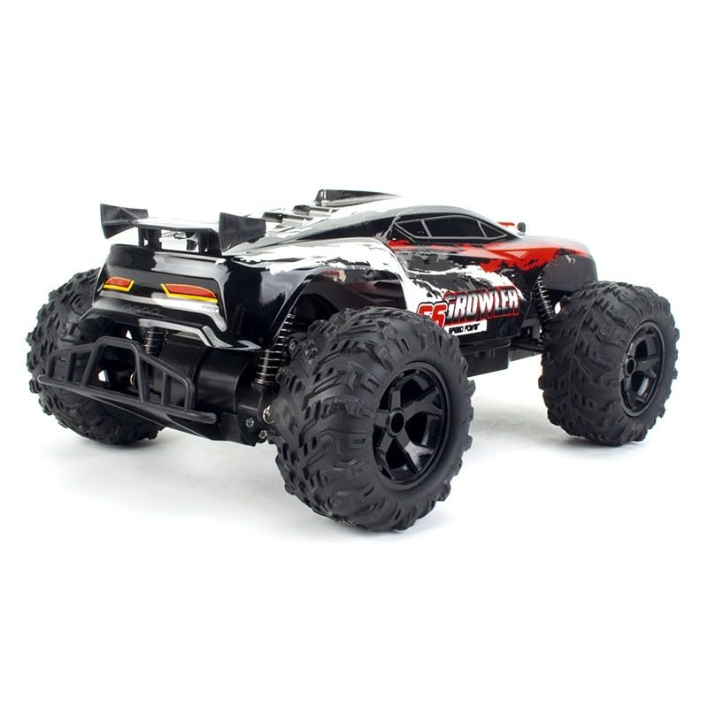 Veicolo fuoristrada telecomandato 2.4G senza fili RC in scala 1:14, trazione integrale, pneumatici a vuoto, modello di auto da corsa, ottimo regalo di compleanno e Natale(Red)