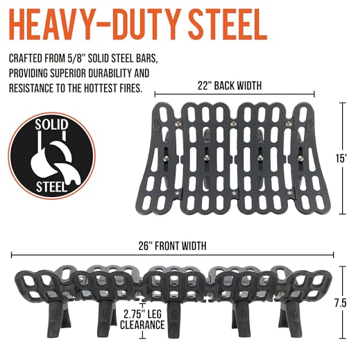 Flame Genie Fireplace Grate - Self-Feeding Fireplace Tools, Wood Stove Accessories, Fire Logs, Fireplace Grates, 2 ¾\" Leg Clearance - G500-28-BX - Thumbnail 3