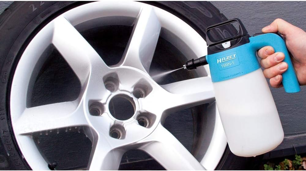 HAZET butelka z pompką rozpylającą 199N-1 - butelka z pompką rozpylającą do dezynfekcji powierzchni, zamknięty mechanizm pompki, szczególnie wysoka odporność na chemikalia, pojemność 1