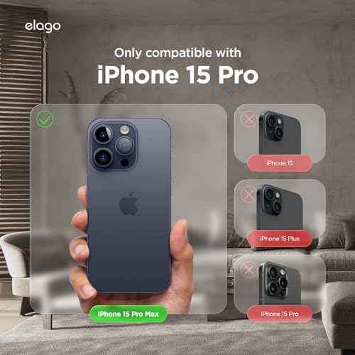 Image of elago Magnetic Leather Case Compatible with iPhone 15 Pro Max Case, Compatible with All MagSafe Accessories, 6.7 inch - Built-in Magnets, Vegan Leather, Shockproof, Water-Resistant [Jean Indigo]
