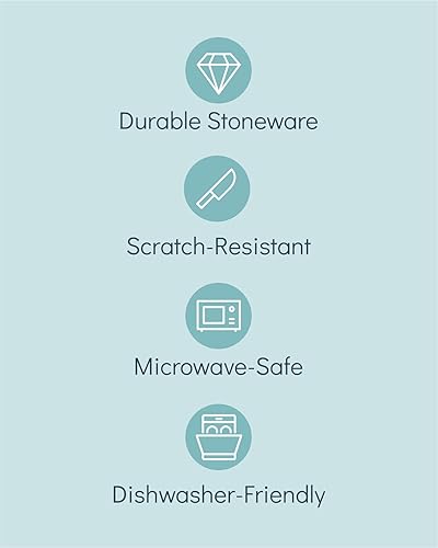 Miniatura 5 de Juego de vajilla de 32 piezas para 8 personas  Juego de vajilla de cerámica de estilo moderno  Resistente a los arañazos, apto para lavavajillas,