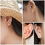 IFKM 36 PC Gold Plated Jewelry Set with 4 Necklace, 11 Bracelet, 7 Ear Cuffs Earring, 14 Knuckle Rings for Women Girls Valentine Anniversary Birthday Friendship Gift - Image 5