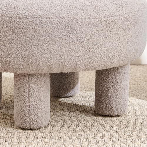Image of Home Centre | Stallion Fabric Pouffe | Footstool for Living Room | Grey | 6 Months Warranty