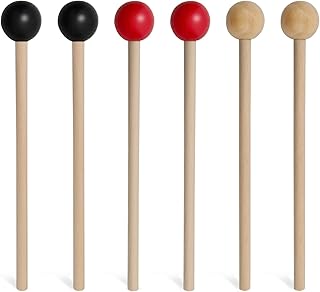 6pcs Wood Percussion Sticks Mini Wooden Mallets for Small Drums Xylophone Glockenspiel Bells Chime