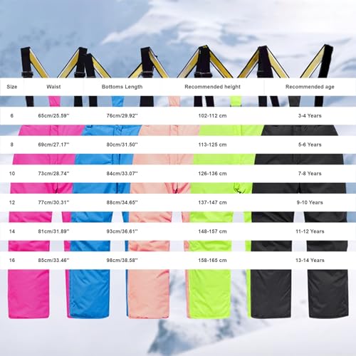Snow Suit for Kids Boys Girls Ski Bibs Waterproof Insulated Cozy Snowpants Purple 7-8 Years - image 5
