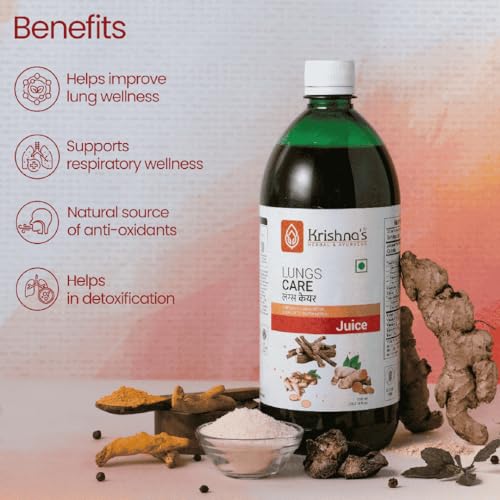 Image of KRISHNA'S HERBAL & AYURVEDA Lungs Care Juice 1000 Ml | Lungs Cleaner For Detoxification And Supports Respiratory System