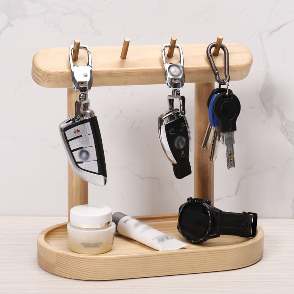 Bandejas apilables para joyería, decoración de Mesa de Centro, Bandeja Decorativa de Madera para Mesa de Entrada, Bandeja para Llaves, Bandeja para Platos para Joyas, Llaves,