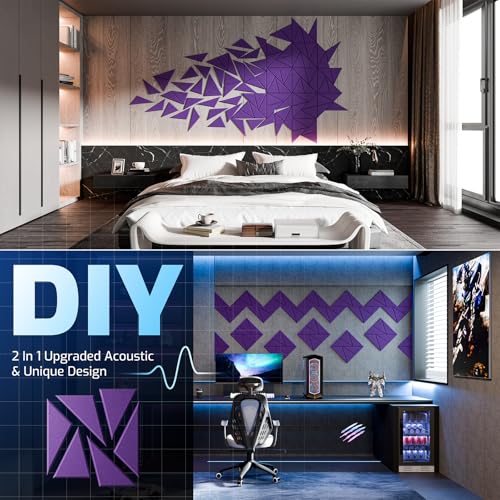 Image of 12 Pack Self-Adhesive Acoustic Panels, Sound Proof Foam Panels for Walls