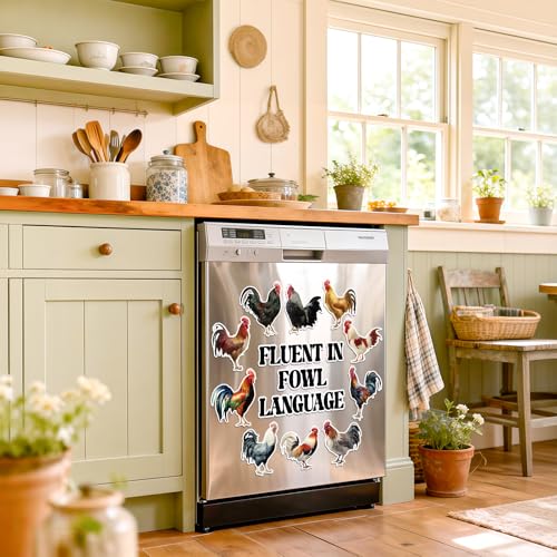 Set de 14 imanes decorativos de pollo para lavavajillas miniatura 4
