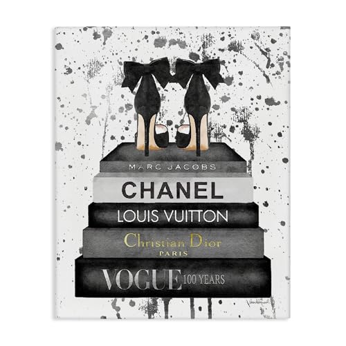 Stupell Industries Glam Fashion Books & Heels, Designed By Amanda Greenwood, 16 x 20, Canvas Wall Art