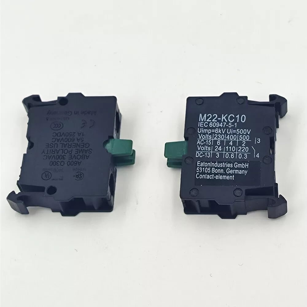 2PCS M22-K10 Contact Block for Eaton M22K10 - Pack of 2