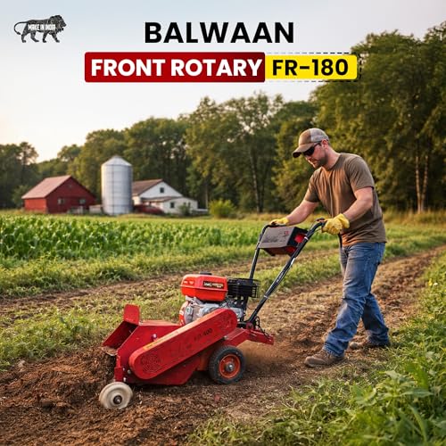 Image of Balwaan Krishi 7HP Petrol Engine BeltDriven Front Rotary Cultivator| FR-180
