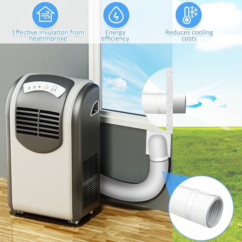 Image of Outus 1 Pc Air Conditioner Hose Cover Wrap - Ac Hose Duct Vent Insulation Sleeve Insulated Cover for Portable Ac for 5 inch & 5. 9 inch Diameter 60 inch Long Exhaust Hoses Tube (White)