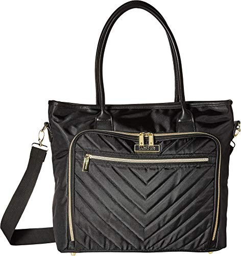 Kenneth Cole REACTION Chelsea Quilted Chevron 15' Laptop & Tablet Business Tote with Removable Shoulder Strap, Black
