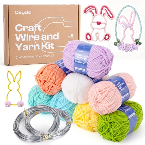 Caydo Aluminum Craft Wire & Acrylic Yarn Skeins Kit