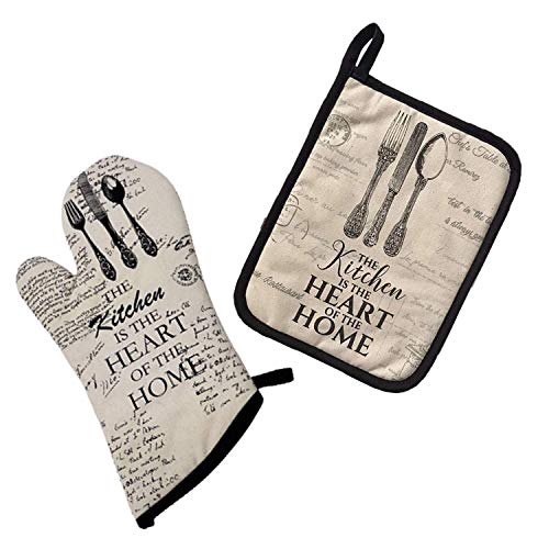 HelpCuisine Guantes Horno Manoplas de Horno Guantes de algodón para Horno Antideslizante un...