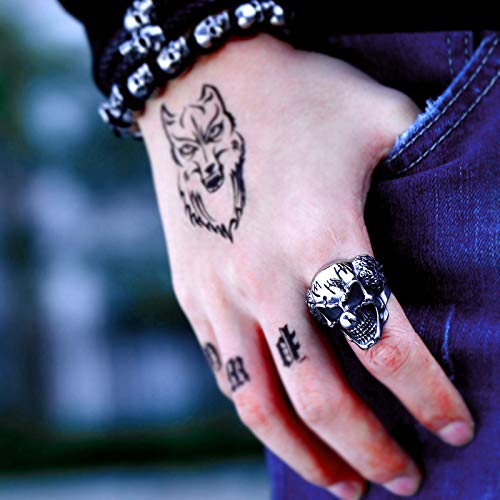 Image of Genuine Stainless Steel Ring Jewelry for Men Fashion Punk Biker Skull Rings