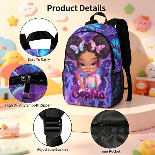 Image of Custom Backpack for Girls Kids Personalized Backpacks with Lunch Bag Set | Back to School Kid Toddler Backpack Girl Book Bag Prek Kindergarten Preschool Daypack Birthday Gifts Little Girl