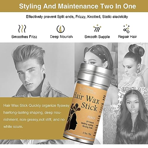 orientfashion hair wax stick wax stick for hair wigs edge control slick stick hair pomade stick non-greasy styling wax for fly away amp edge frizz hair peach 27 ounce pack of 1