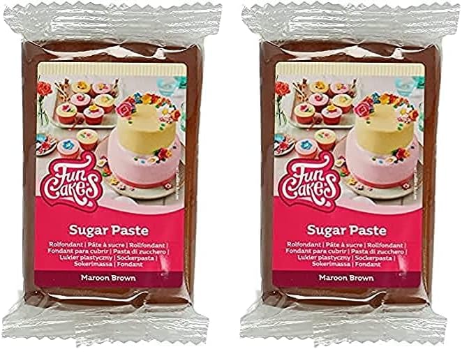 FunCakes Pasta de Azúcar Marrón 250 g (Paquete de 2)