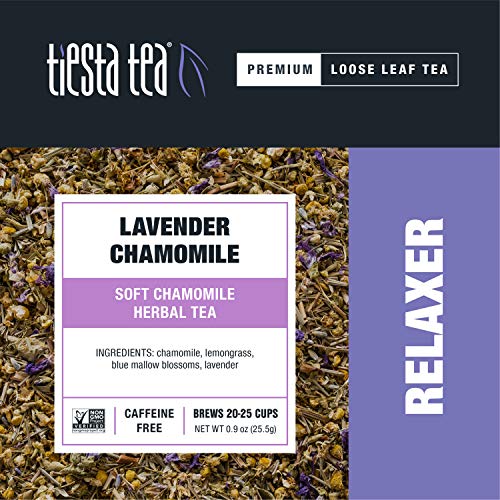 Tiesta Tea - Lavender Chamomile, Soft Chamomile Herbal Tea, Loose Leaf, Up To 25 Cups, Make Hot Or Iced, Non-Caffeinated, 0.9 Ounce Resealable Pouch #TOP1