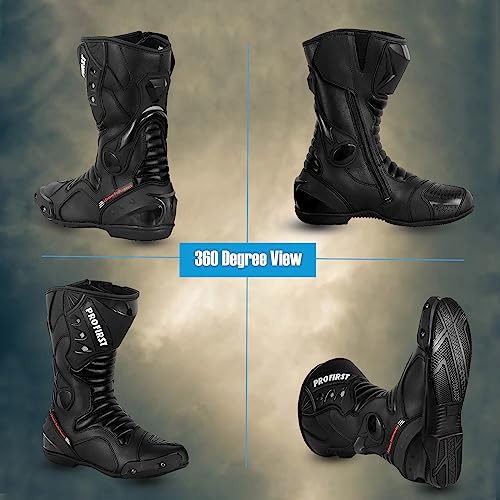 Profirst 10017A Motorbike Leather Boots Motorcycle Waterproof Motorbike Shoes Armored Boot Protection Anti Slip Racing Sports thumb #3