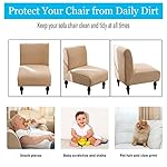 Armless Accent Chair Cover, High Stretch Slipper Chair Slipcover Spandex Jacquard Fabric for Bedroom Dining Living Room Office Non-Slip with Elastic Bottom (Beige) - Image 2