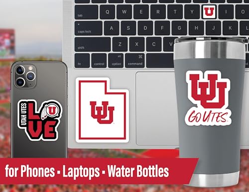Image of University of Utah Decals Utah Utes Stickers Car Water Bottle Laptop 14 Pc