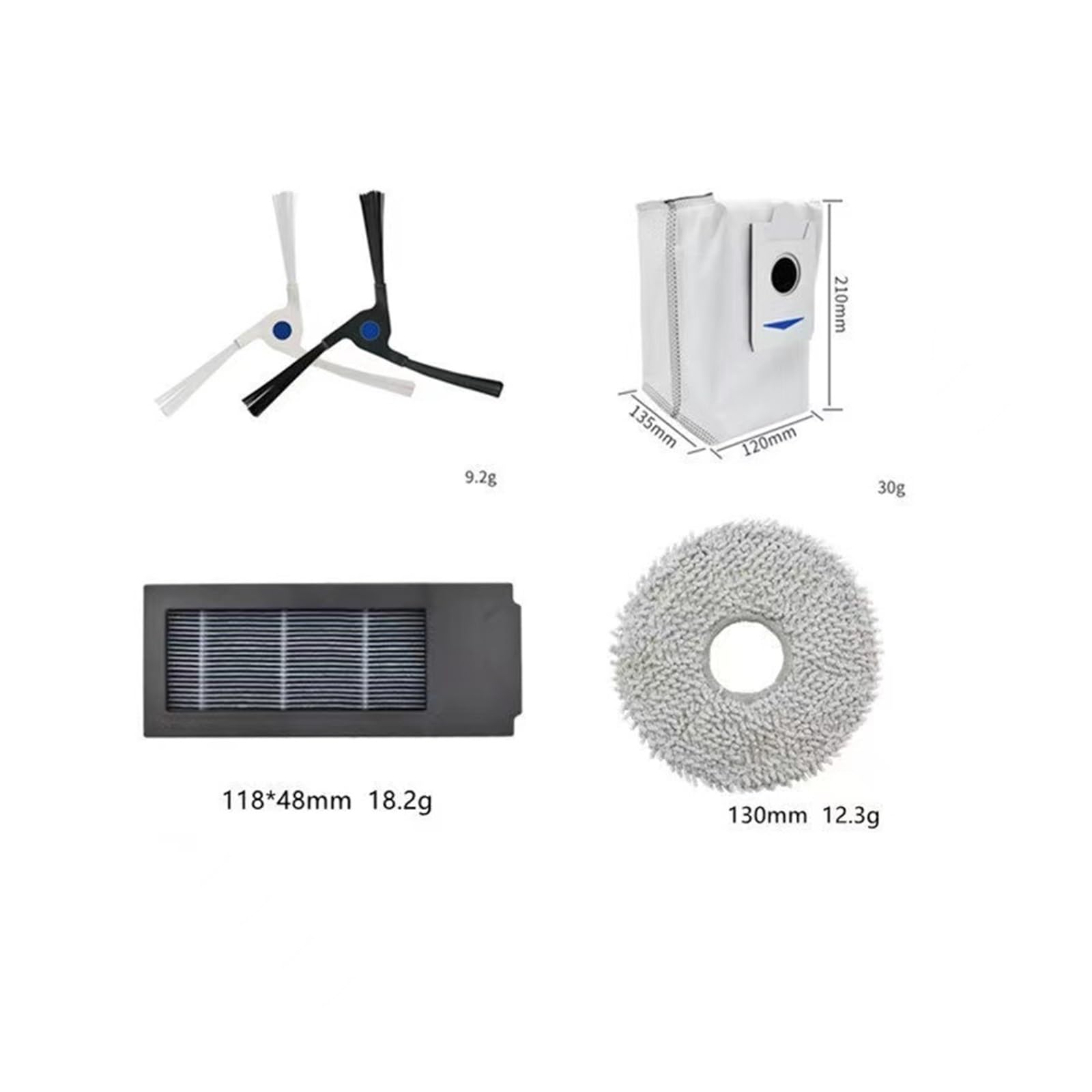 Kompatybilny z akcesoriami do odkurzacza Ecovacs Deebot X2 Omni X2 / X2 Pro Plus/DEX86, wałek, szczotka boczna, filtr Hepa, ściereczka do mopa, worek na kurz (20 szt. 1)