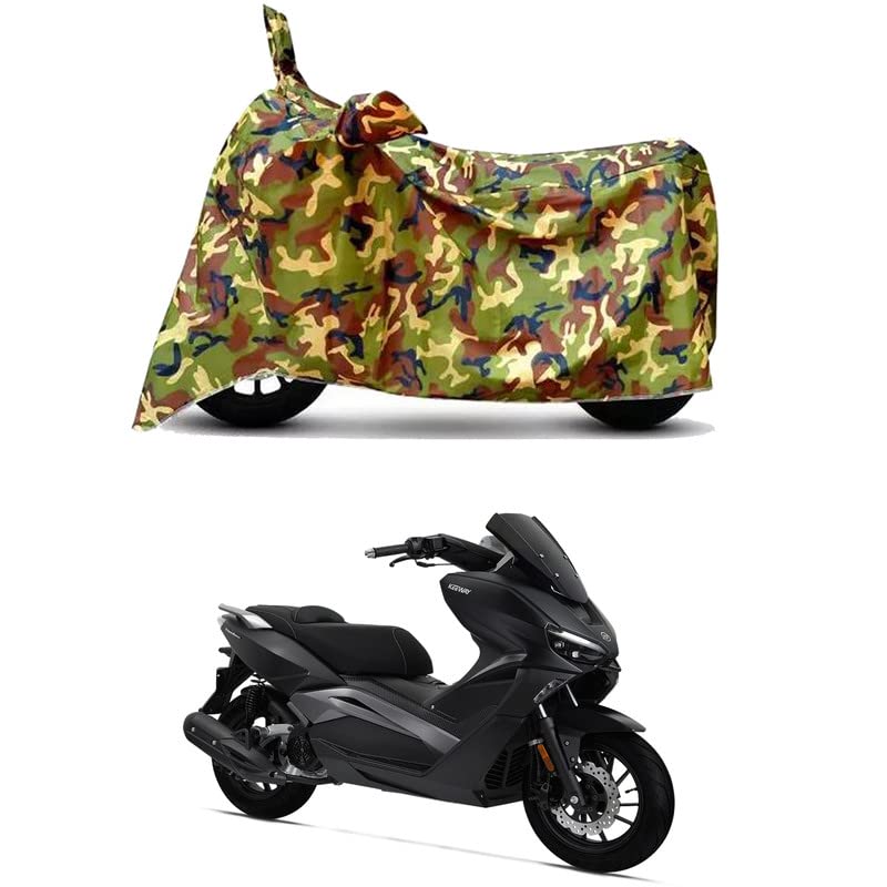 Image of Waterproof 100% PVC Coated Full Bike Scooty Two Wheeler Body Cover Compatible for Keeway Vieste 300 /UV-Rays /Heat Protection /Birds Dropping /Scratchproof /Dust Proof [6X6 Jungle Print]