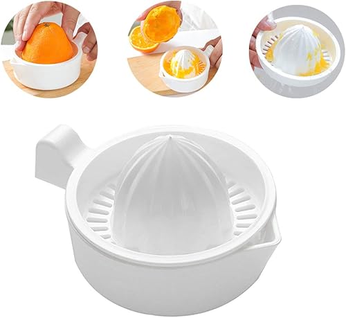 Exprimidor de plástico de limón, naranja, cítricos con boquilla de vertido, exprimidor manual, exprimidor, filtro, dos en uno, fácil de limpiar