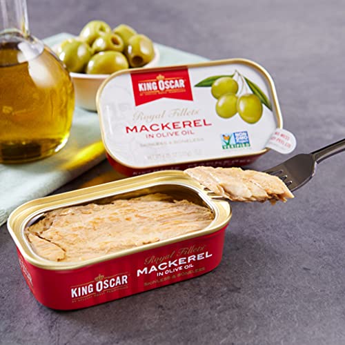 King Oscar Skinless & Boneless Mackerel Fillets In Olive Oil, 4.05-Ounce Cans (Pack Of 12) #TOP3