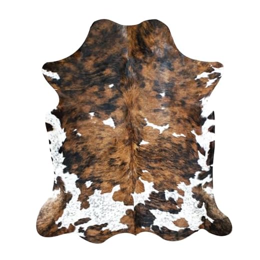 Genuine Tricolor Cowhide Rug Large 8x10 Area Fit (Rug Approx 6x7 ft)– Vibrant One-of-a-Kind Hide, Eco-Friendly, Safe for Kids & Pets, Easy to Clean Perfect for Living Rooms Western Rustic Home Décor