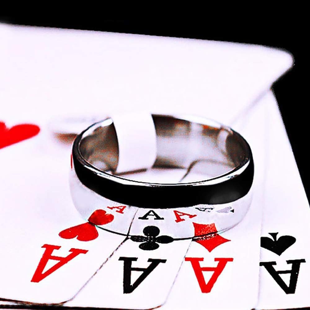 MOMOMAGE Magic Ring Poker Prophecy Magic Ring Magic Cards Poker Magic Gimmicks Close up Magic Props for Magicians