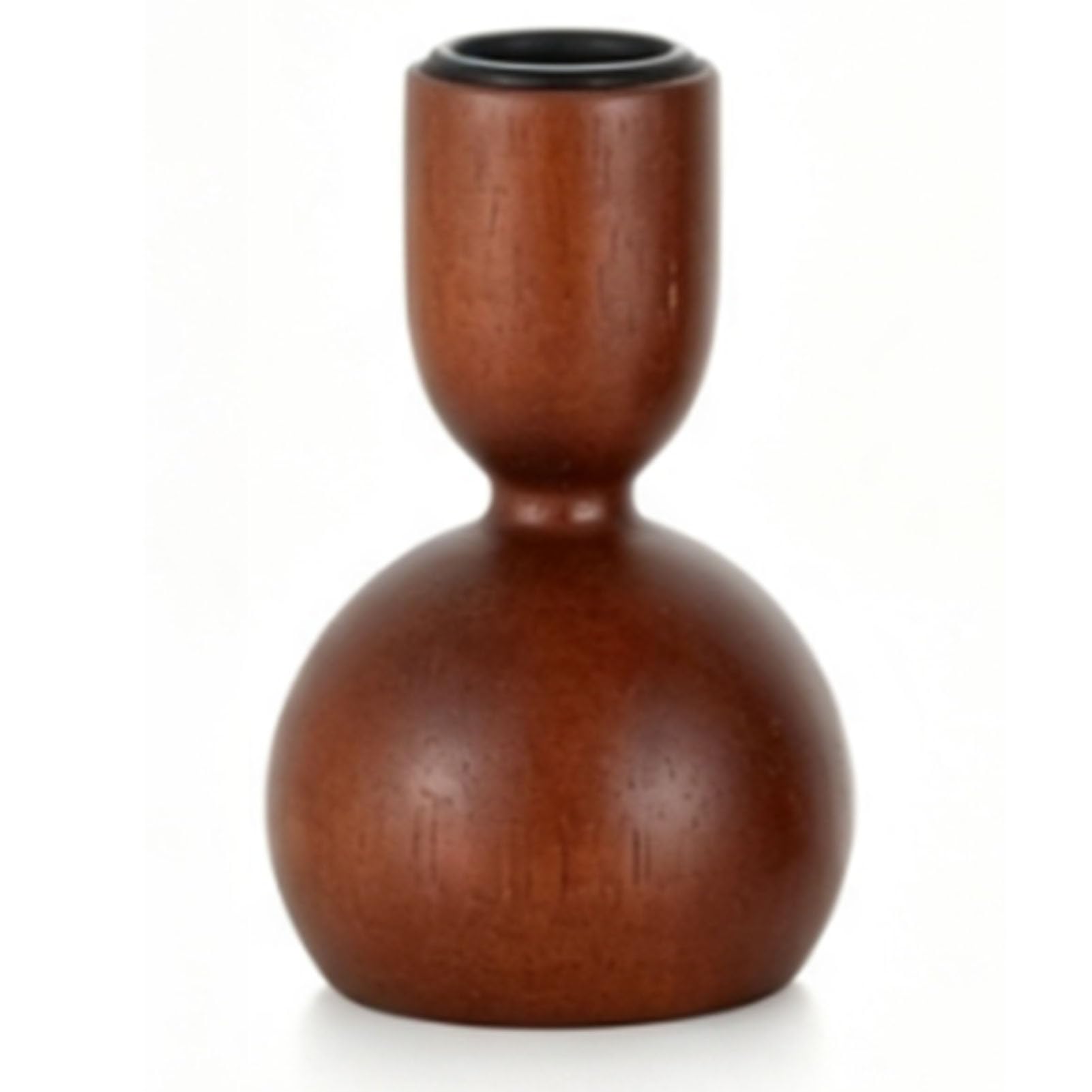 Holzkerzenhalter mit Stabilem Sockel (Braun 3St)
