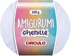 Linha Amigurumi Chenille - Circulo - 100g - 110 metros - 909 TEX (8001-Branco)