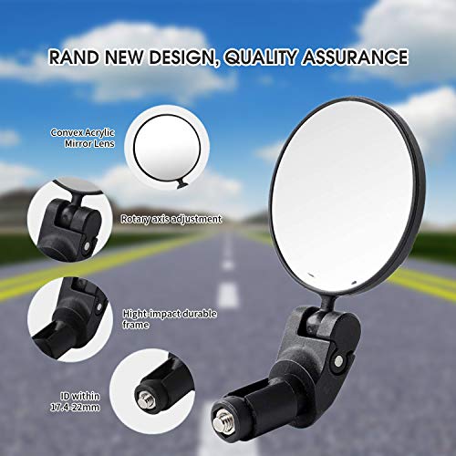 Mempedont bike mirror, bicycle riding rearview mirror, HD safety rearview mirror, convex mirror with adjustable handlebar installation, suitable for mountain road bikes - Thumbnail 3