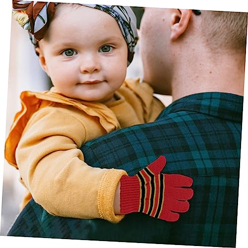 SAFIGLE 6Pairs Warm Knitted Gloves for Years Full Finger Design Unisex Stripe Pattern Easy to Wear Clean for Cold Weather Use4