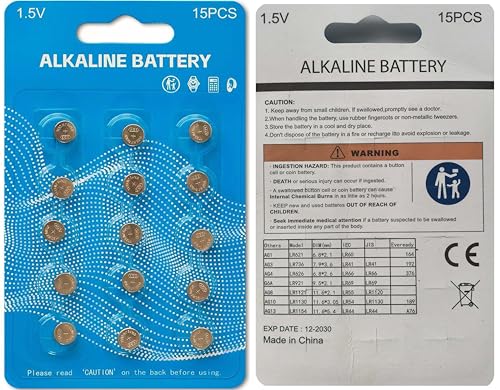 15 Pilas Alcalinas LR41 AG3 1.5V Para Relojes y Termómetros miniatura 2