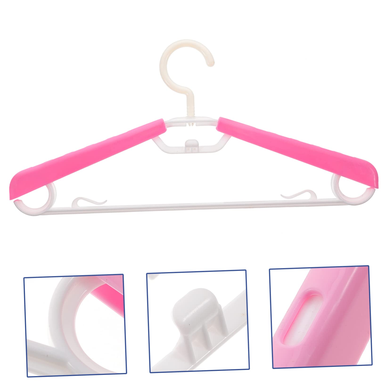 Verstellbare Kleiderbügel 10 Stück aus Abs, 16 bis 23 Zoll, Rosa