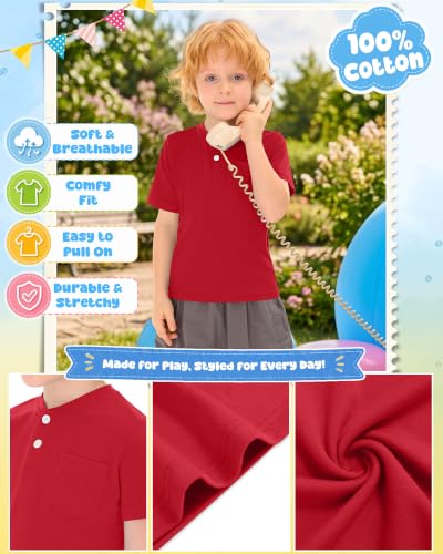 Image of Toddler Boys Cotton Henley T Shirts