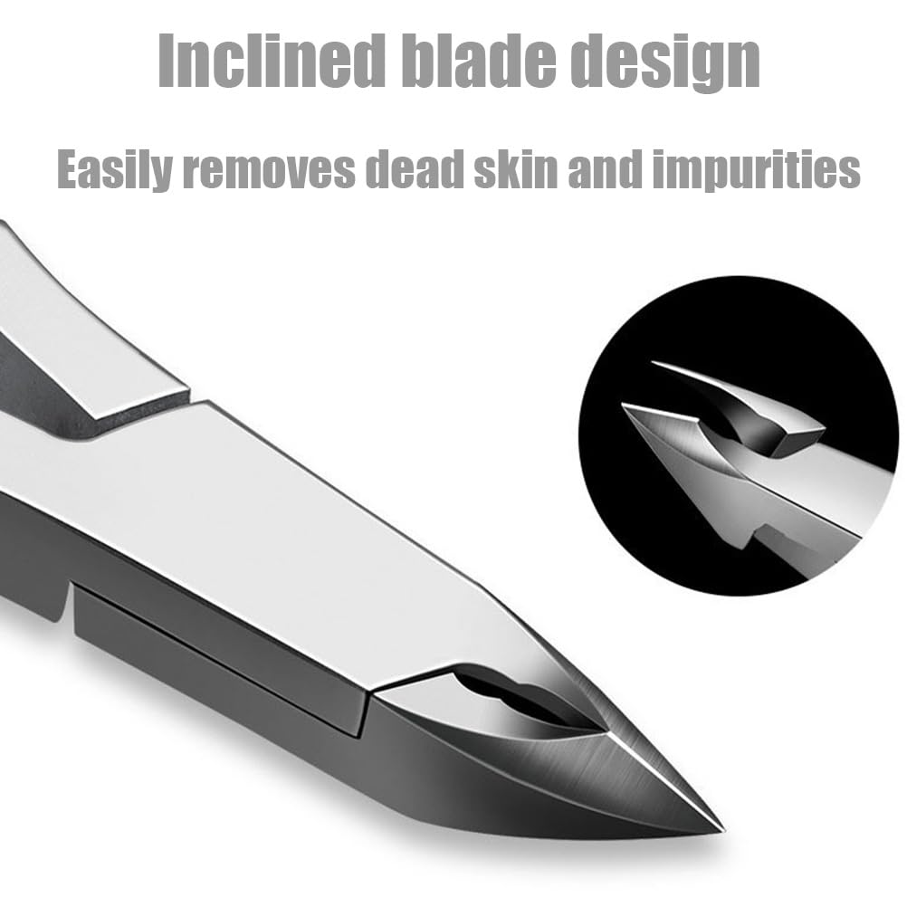 2 Piece Cuticle Nipper and Cuticle Pusher Set, Stainless Steel Cuticle Nippers/Nail Clippers/Trimmers and Scissors for Fingernail/Toenail Trimming