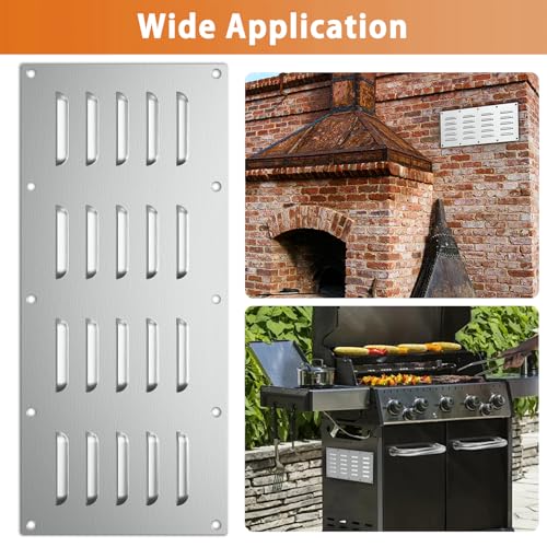 FOROIRON 2 Pack Stainless Steel Venting Panel for Grill Accessory Stainless Steel Vent Cover Grill Vent for Masonry Fire Pits and Outdoor Kitchen, 15" by 6-1/2" by FOROIRON - Used condition - Image 5