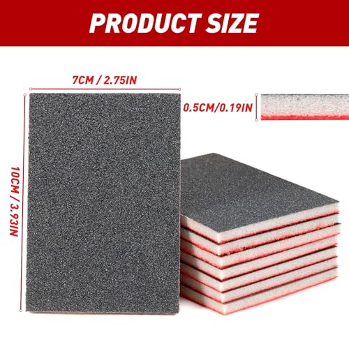 Image of 36 PCS Sanding Sponge Block 80-400 Grit Wet Dry Sandpaper for Wood Metal | Sandpaper Assortment, Flexible Foam for Curved & Uneven Surfaces, Washable & Reusable, for DIY Projects Auto