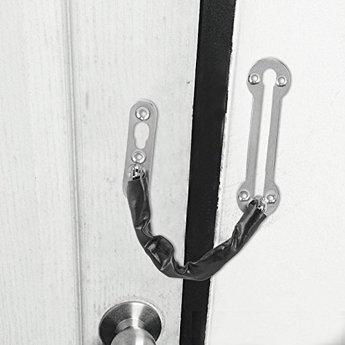 Chain Door Guard Stainless Steel Casting Door Lock Security Chain Bolt Latch Steel Chain Type Satin Nickel Finish (Sliver Brushed Chrome) #TOP7