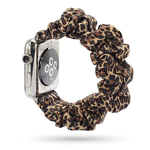 WONMILLE Scrunchie Elastic Wrist Bracelet for Apple Watch Band 42mm/44mm, Fancy Elastic Hair