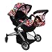 Babyboo Deluxe Twin Doll Pram/Stroller Gumball & Black with Free Carriage Bag (Multi Function View All Photos) - 9651A