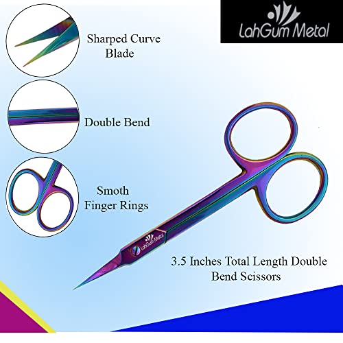 Best Pro Fingernail Cuticle Scissors Extra Fine Curved Super Russian Sharp Thin Blade Tip For Nails Japanese Grade Stainless Steel Titanium Trim Quality Professional Very Precision Manicure Tension #TOP2