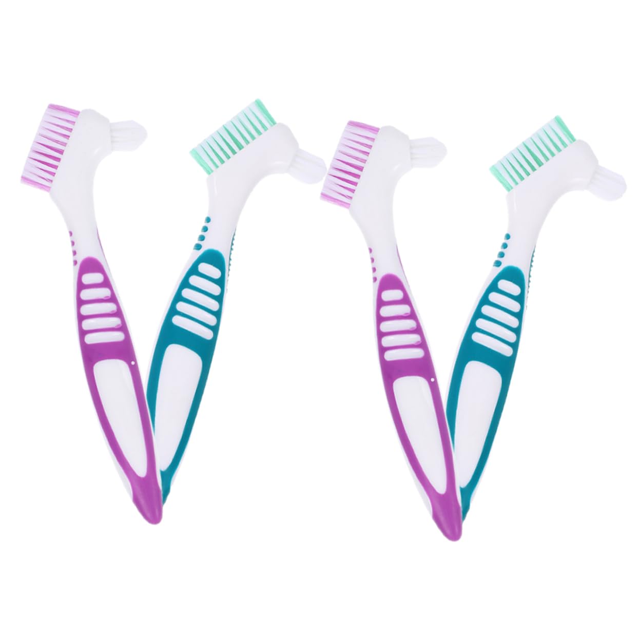 Baluue 20pezzi Spazzolini Per Pulizia Protesi Spazzola Doppia Faccia Con Manico Ergonomico Antiscivolo Perfetta Per Igiene e Manutenzione Denti Finti