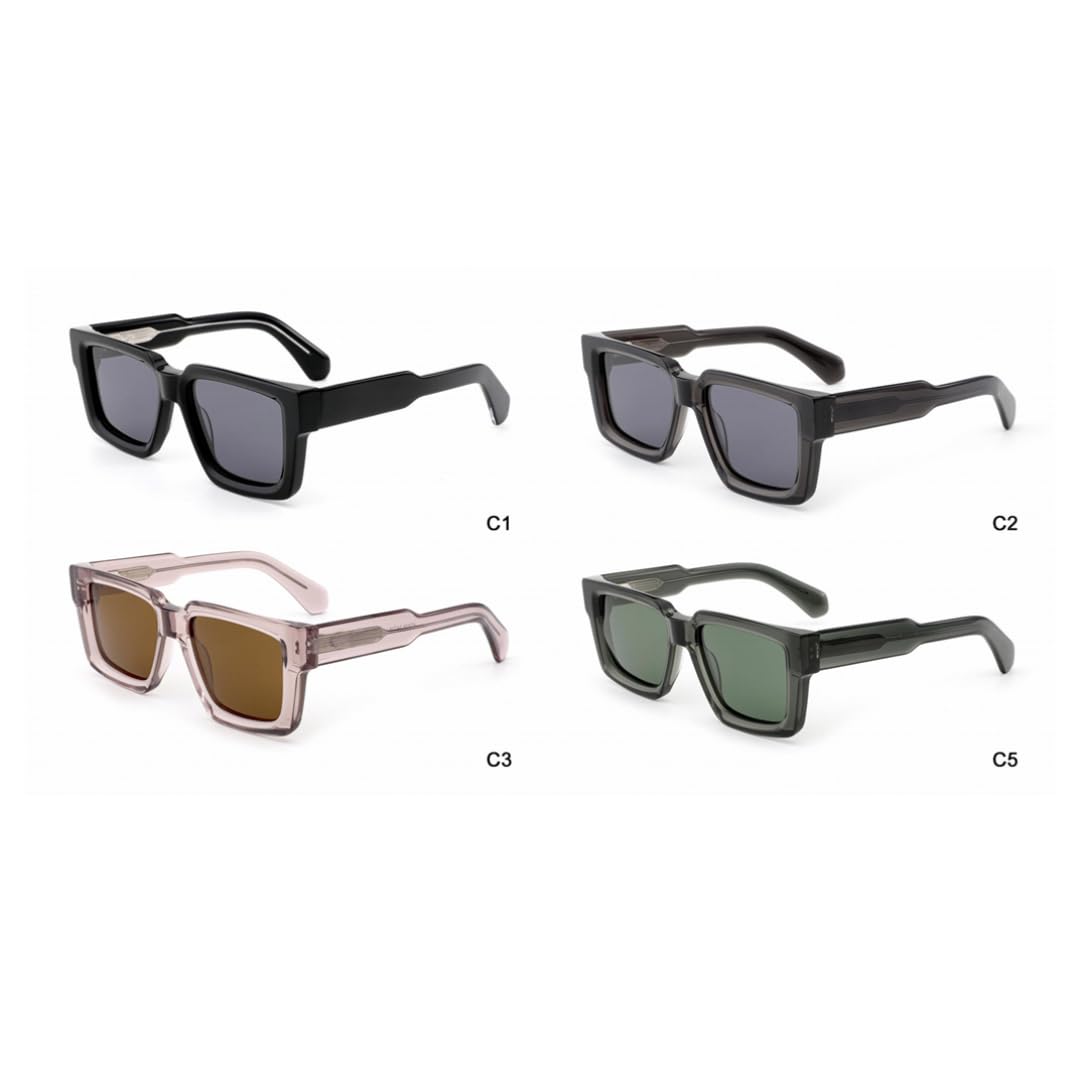 Gafas de sol retro de acetato hechas a mano, con montura gruesa y a la moda.
